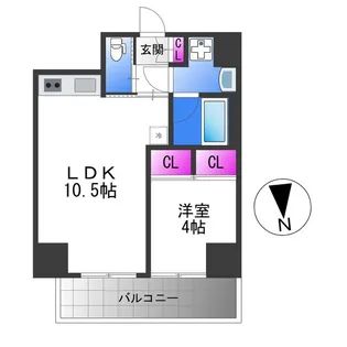 1LDKの間取り画像