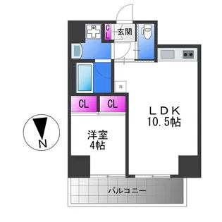 1LDKの間取り画像