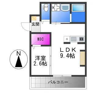 アイズソーレ東住吉【1階】の間取り