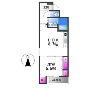 フジパレス加美駅南Ⅰ番館【3階】の間取り