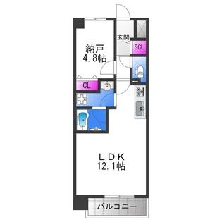 プラウディア今里【8階】の間取り