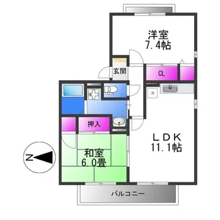 ニューリバーサイド八尾南D【2階】の間取り