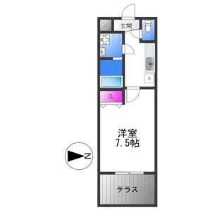 アルベージュ八戸ノ里Ⅰ番館【1階】の間取り