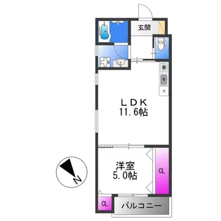 Class−A長瀬【1階】の間取り