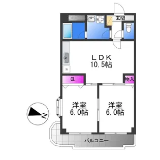 ミタカホーム8番【7階】の間取り