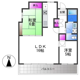 清川六番館【5階】の間取り