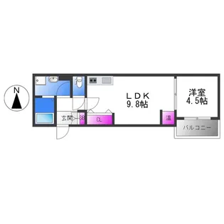 アート小若江【1階】の間取り