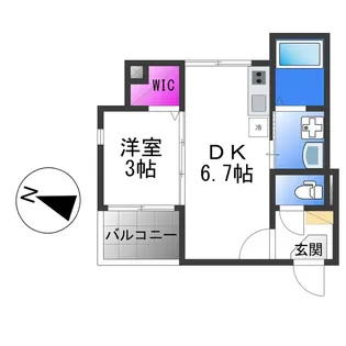 ハーモニーテラス中川東【1階】の間取り