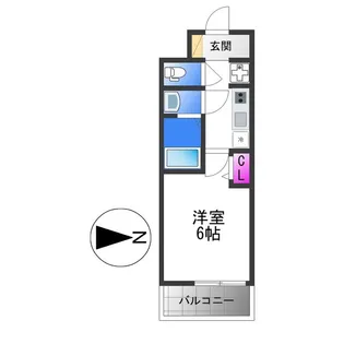アドバンス大阪リーヴァ【4階】の間取り