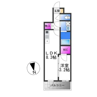 Alivis緑橋【2階】の間取り