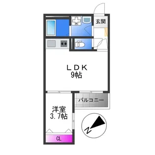 1LDKの間取り画像
