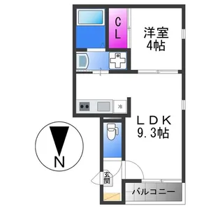 LEGARE桃谷【1階】の間取り