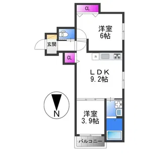 クレスト【1階】の間取り