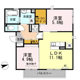 ブランシェメゾン【1階】の間取り
