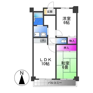 平野西レジデンス【6階】の間取り
