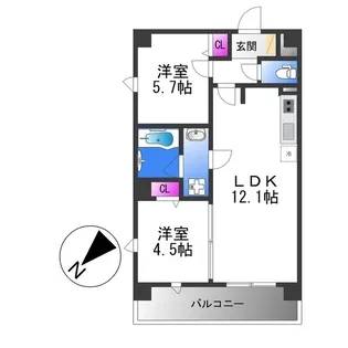 プレステージ12番館【8階】の間取り