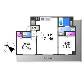 プレステージ12番館【8階】の間取り