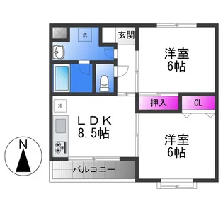 ロワゾーブルー平野【3階】の間取り