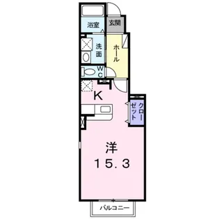 パーシモン ウエスト【1階】の間取り