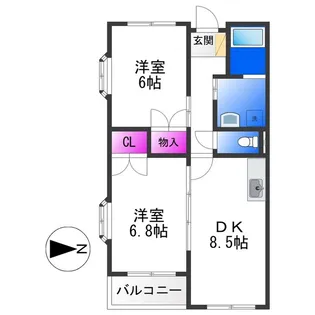 ラ・フォーレ長吉【2階】の間取り