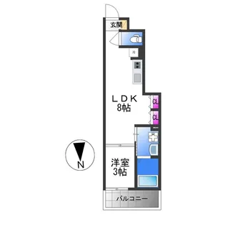 S−MOVE緑橋Ⅱ【4階】の間取り