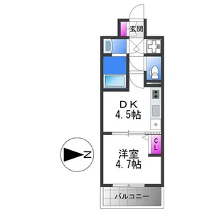 ファーストフィオーレ長田グランディール【9階】の間取り