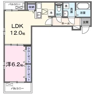 1LDKの間取り画像