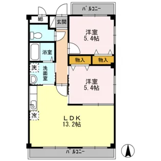 ヌカタハーモニア【2階】の間取り