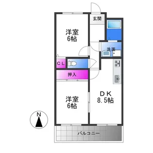コンチネンタル平野【5階】の間取り