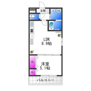 フジパレス クレアトゥール正覚寺Ⅱ番館【2階】の間取り