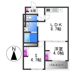 1SLDKの間取り画像