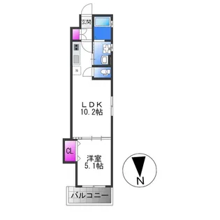 クリエオーレ寿町Ⅱ【3階】の間取り