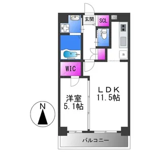 1LDKの間取り画像