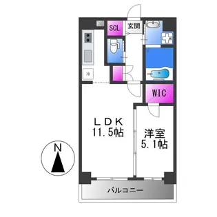 1LDKの間取り画像