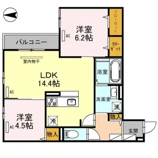 エスポワール加美正覚寺【2階】の間取り