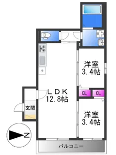 Avantio緑橋Alivio【3階】の間取り