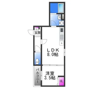 ヨハク 瓢箪山【1階】の間取り