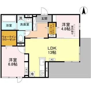 サザンフォート【1階】の間取り