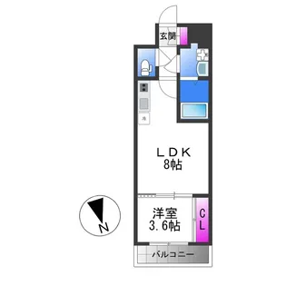 Alivis緑橋【2階】の間取り