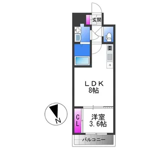 Alivis緑橋【4階】の間取り