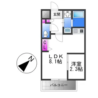 シーエムトワ【1階】の間取り
