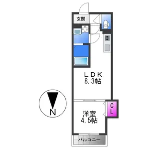 D porta clair【1階】の間取り