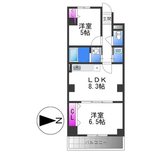 リュストル平野【4階】の間取り