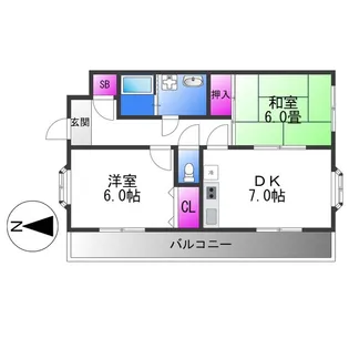 ホリデーコート加美【2階】の間取り