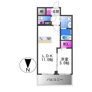 VITA荒本【8階】の間取り