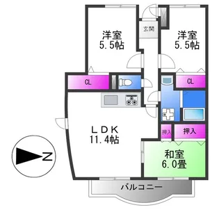 ジャルディーノ【4階】の間取り