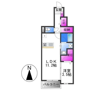 コート・ド・ボーヌ深江南南棟【1階】の間取り