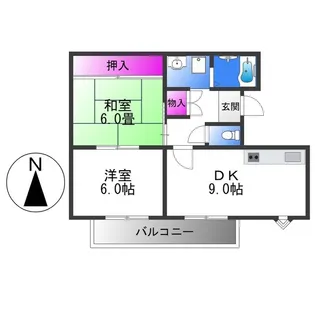 プレアール南亀井Ⅱ【3階】の間取り