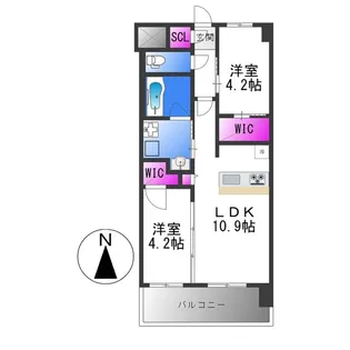スプランディッド城東関目【7階】の間取り