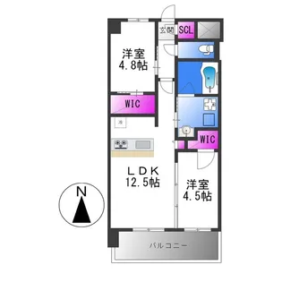 スプランディッド城東関目【4階】の間取り